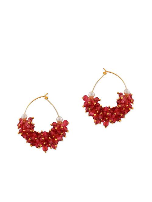 pink metal hoop earring - 11154078 - Very Small Image - 1