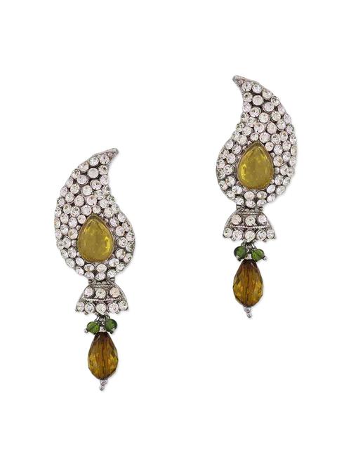 green metal drop earring - 11154082 - Very Small Image - 1