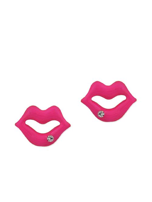 pink metal studs earring - 11154096 - Very Small Image - 1