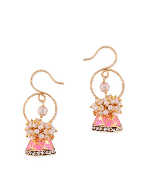 pink brass earring - 11154102 - Very Small Image - 1