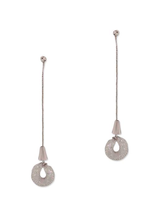 silver metal drop earring - 11154165 - Very Small Image - 1