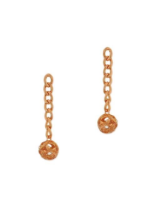 gold metal drop earring - 11154167 - Very Small Image - 1