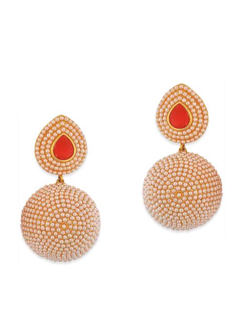 pink brass drop earring - 11154350 - Very Small Image - 1