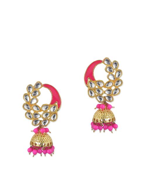pink metal drop (set of 2) earrings - 11154859 - Very Small Image - 1