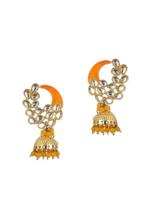 yellow metal drop earring - 11154862 - Very Small Image - 1