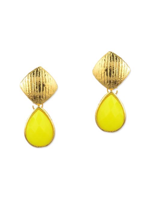 yellow metal alloy drop earring - 11154885 - Very Small Image - 1