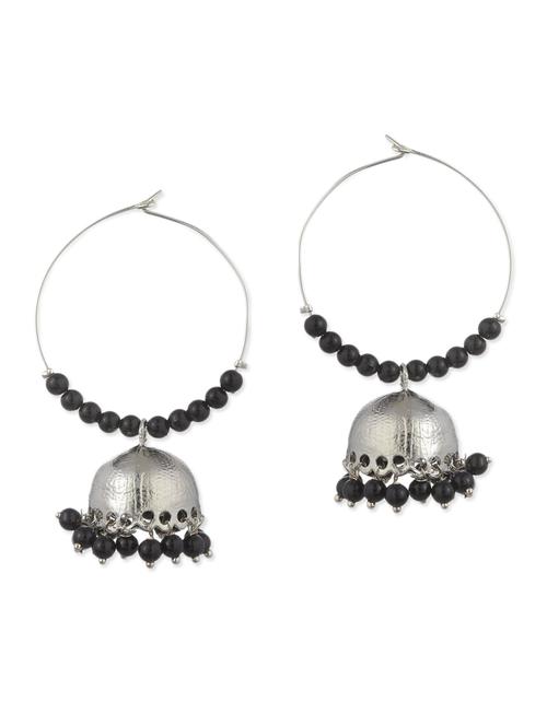 black beads balli earring - 11154904 - Very Small Image - 1