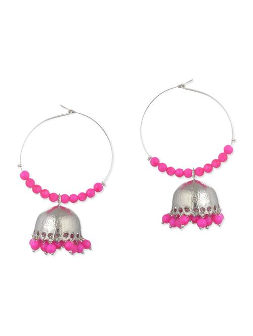 pink beads balli earring - 11154908 - Very Small Image - 1