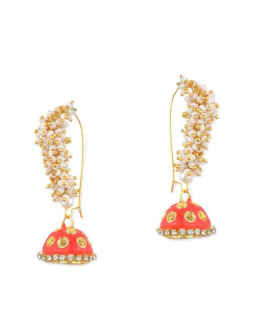 orange pearls balli earring - 11154912 - Very Small Image - 1