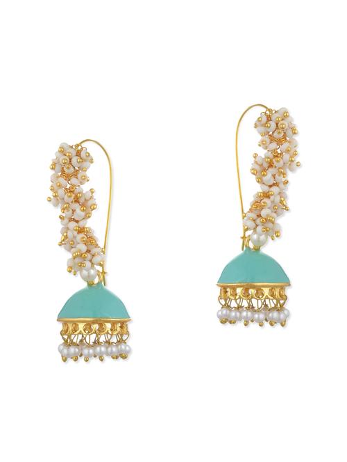 sea green pearls balli earring - 11154915 - Very Small Image - 1