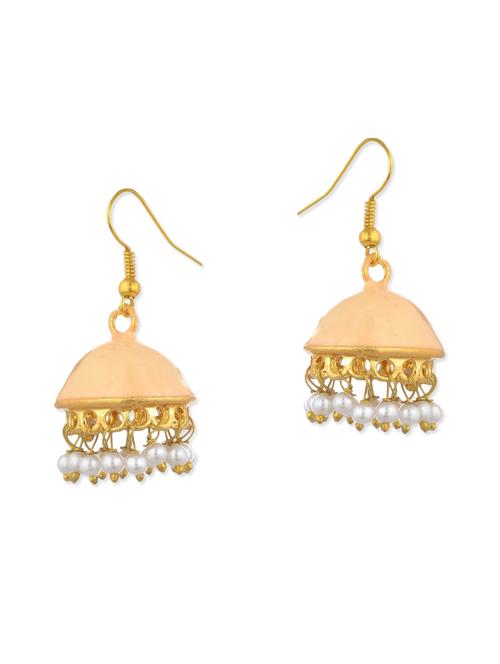 peach pearls balli earring - 11154940 - Very Small Image - 1