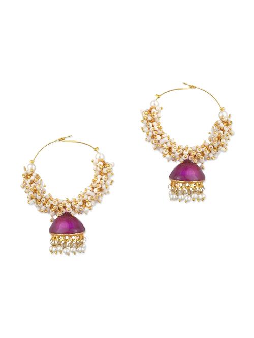 purple pearls balli earring - 11154977 - Very Small Image - 1