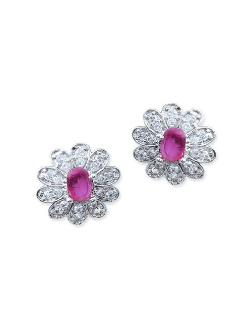 pink brass studs earrings - 11168409 - Very Small Image - 1