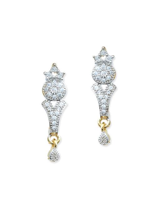 white brass drop earrings - 11168411 - Very Small Image - 1