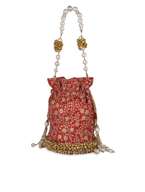 sequined zardozi work silk potli - 1117090 - Very Small Image - 1