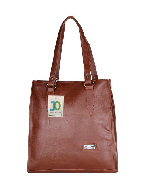 solid brown leatherette handbag - 11174341 - Very Small Image - 1