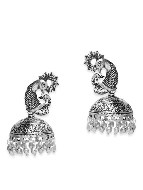 silver metal chandballi earring - 11174402 - Very Small Image - 1