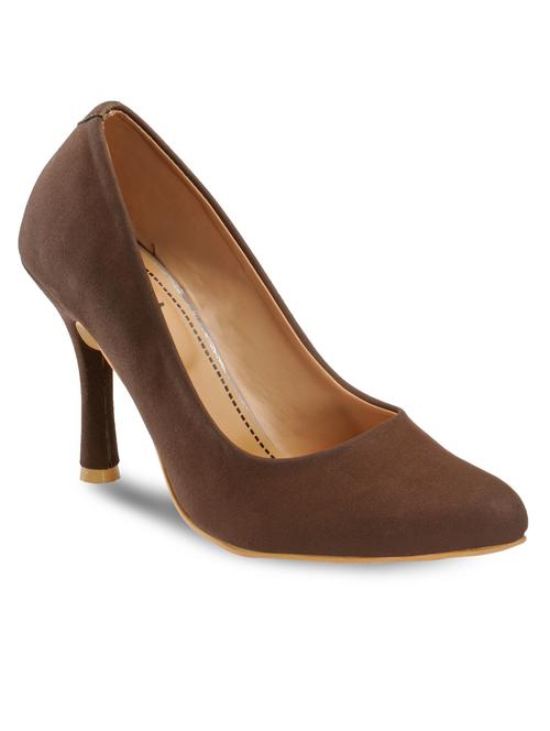 brown pu slip on pumps - 11181071 - Very Small Image - 1