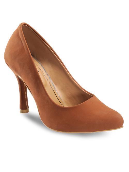 tan faux leather slip on pumps - 11181072 - Very Small Image - 1