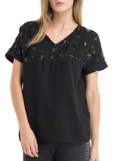 black polyester regular top - 11192864 - Very Small Image - 1
