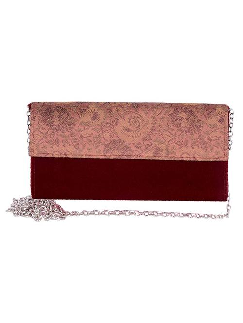 maroon and pink silk clutch - 11194837 - Very Small Image - 1
