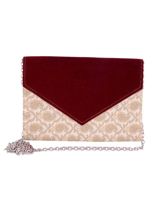 red silk envelope clutch - 11194839 - Very Small Image - 1