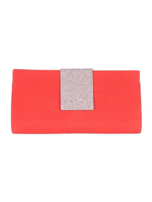 coral silk embellished clutch - 11194841 - Very Small Image - 1