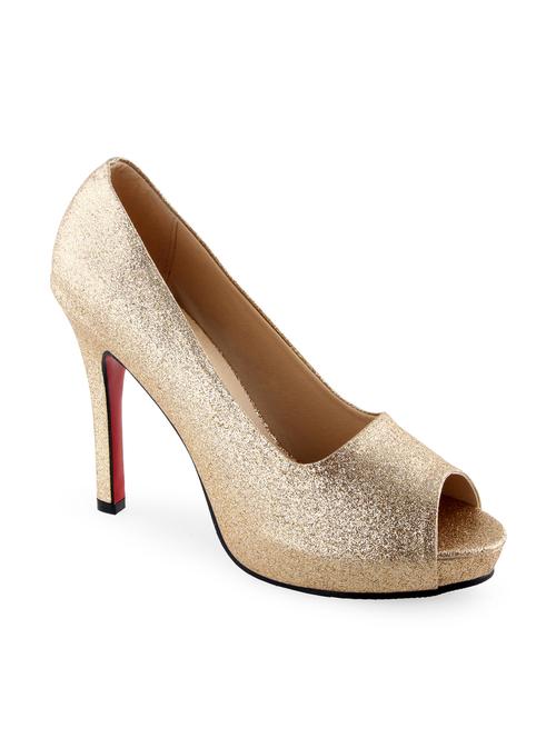 gold sheet slip on sandals - 11195043 - Very Small Image - 1