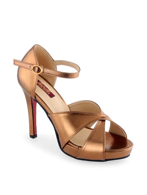 copper faux leather ankle strap sandal - 11195055 - Very Small Image - 1
