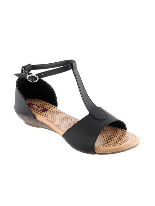 black faux leather ankle strap sandal - 11195080 - Very Small Image - 1