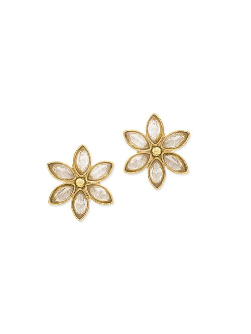gold brass studs earring - 11195106 - Very Small Image - 1