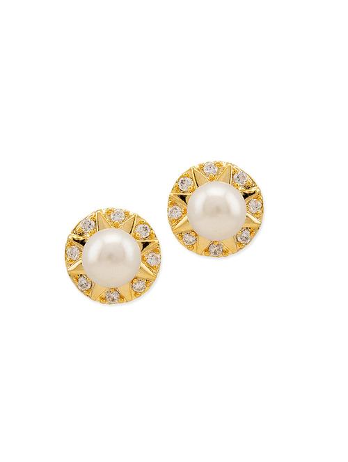 gold brass studs earring - 11195116 - Very Small Image - 1