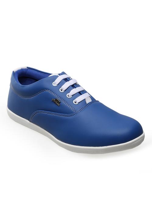 blue leatherette lace up sports shoes - 11197711 - Very Small Image - 1