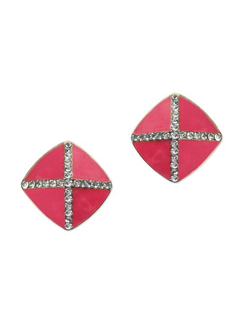 pink metal studs earrings - 11198638 - Very Small Image - 1