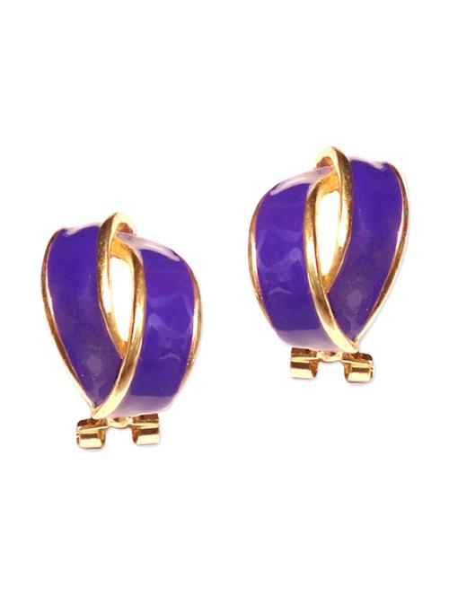 purple metal studs earring - 11198649 - Very Small Image - 1