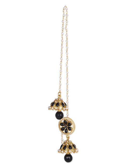 black beads embellished jhumkas - 1119921 - Very Small Image - 1
