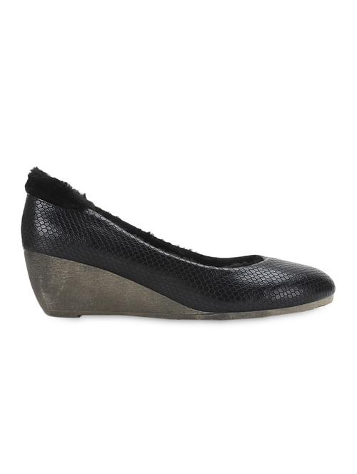 black snakeskin leatherette wedge heel sandals - 1120746 - Very Small Image - 1