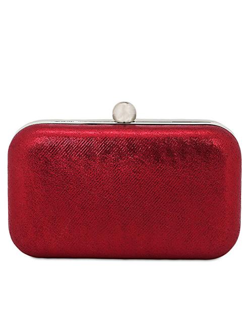 red glittery leatherette box clutch - 1121301 - Very Small Image - 1