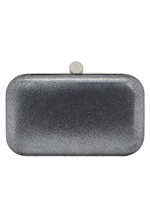 silver glittery leatherette box clutch - 1121303 - Very Small Image - 1
