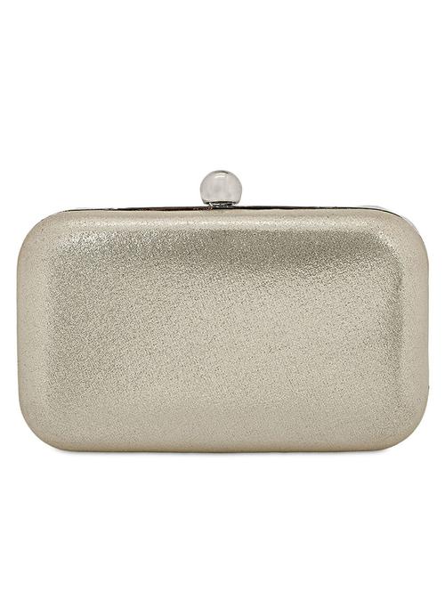silver leatherette box clutch - 1121305 - Very Small Image - 1