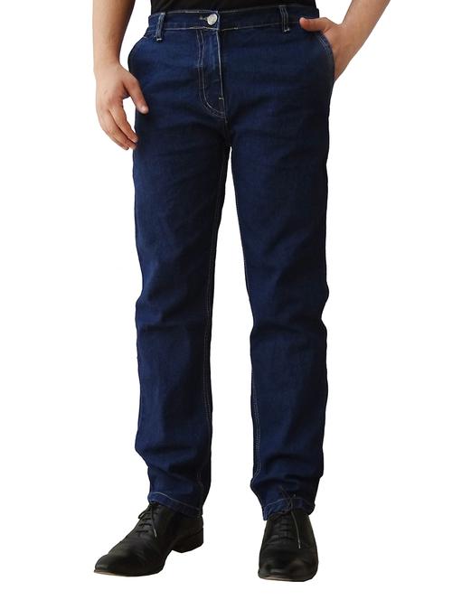 navy blue cotton plain jeans - 11216943 - Very Small Image - 1