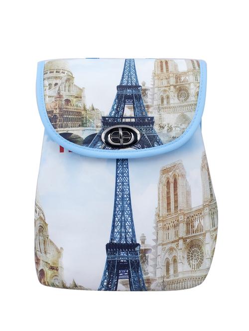 blue faux leather graphic print backpack - 11217828 - Very Small Image - 1