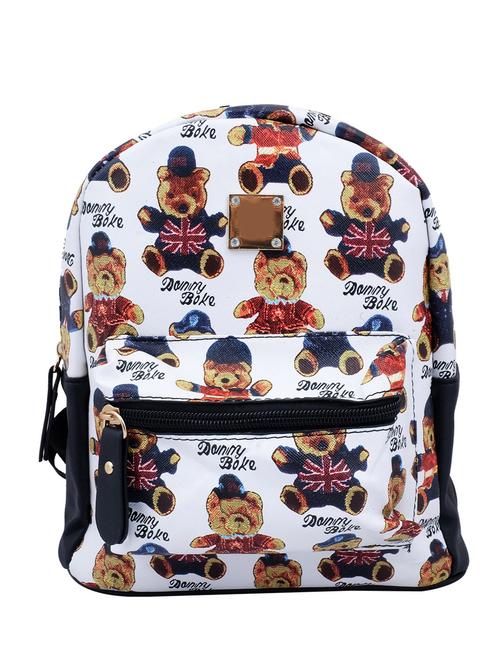 white faux leather printed backpack - 11217832 - Very Small Image - 1