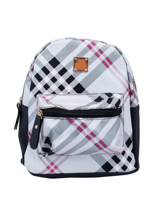 white faux leather checkered backpack - 11217836 - Very Small Image - 1