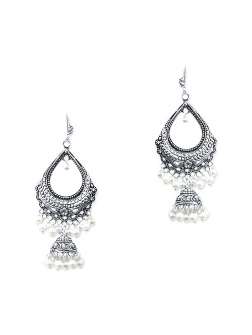 white brass chandballi earrings - 11217992 - Very Small Image - 1