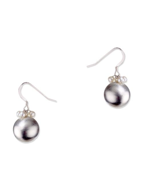 white silver drop earring - 11219985 - Very Small Image - 1