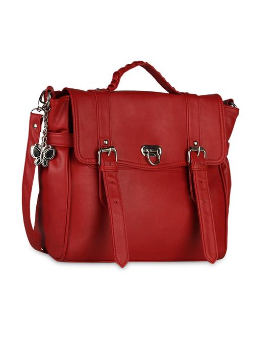 red leatherette handbag cum sling - 1122233 - Very Small Image - 1