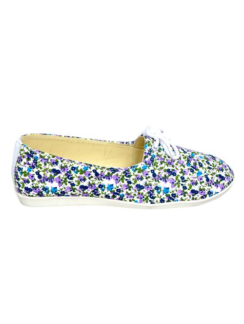white and purple floral print sneakers - 11222992 - Very Small Image - 1