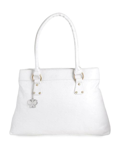 Textured White Leatherette Handbag - 1122329 - Very Small Image - 1