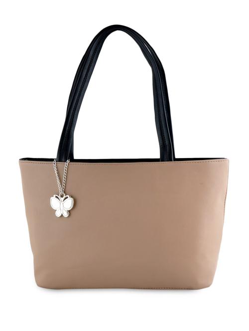 beige trapeze leatherette handbag - 1122341 - Very Small Image - 1